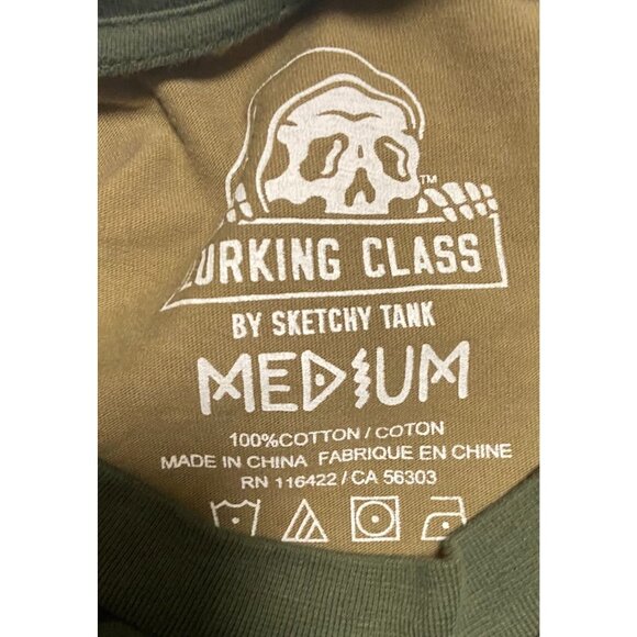 Lurking Class by Sketchy Tank Camouflaged Shirt Size Medium Heavy Cotton - Picture 2 of 2